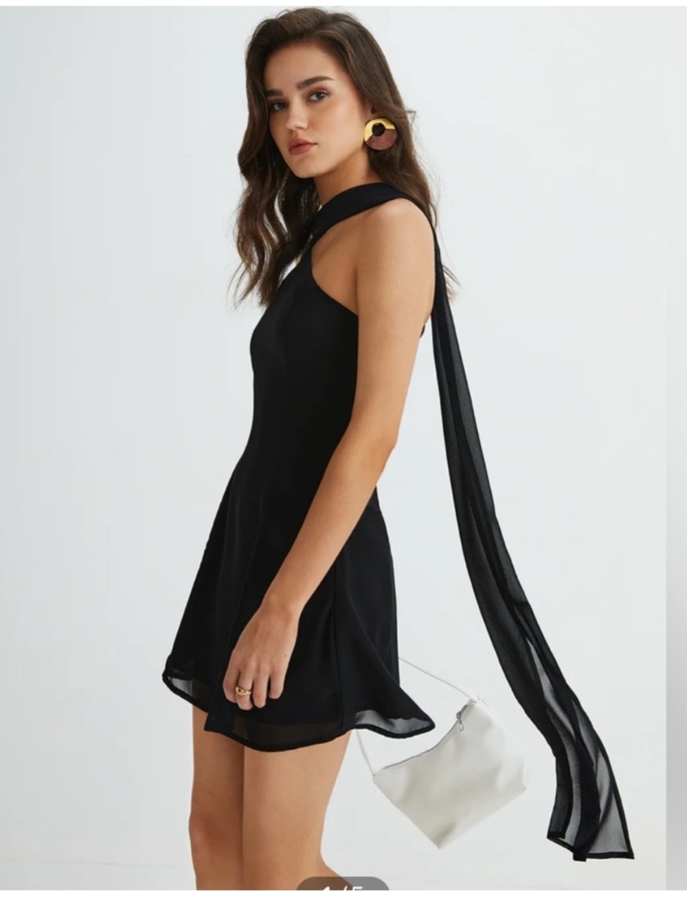 #4- $19 Asymmetrical Cutaway Shoulder Short Dress COMMENSE XS NWT